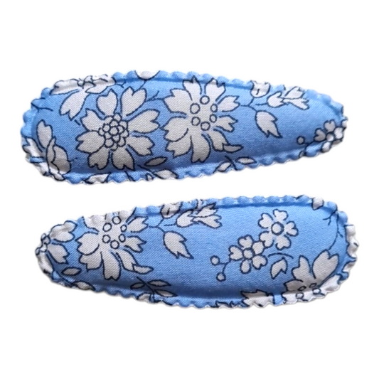 Almond Scallop Clips - Liberty Capel Sky Blue